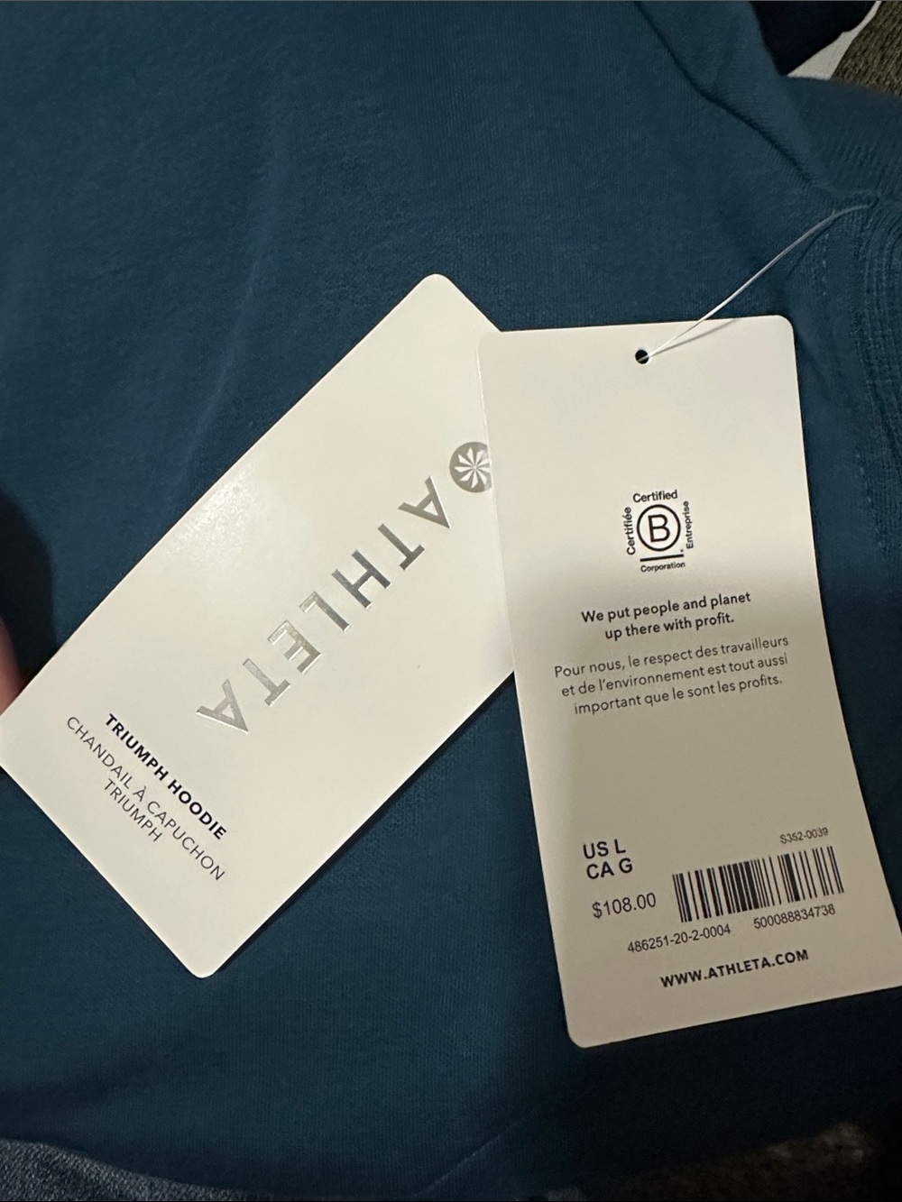 Athleta Teal Triumph Hoodie - Deep Teal Blue